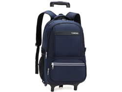 2026-mochila Escolar Con Ruedas Para Primaria De Nylon Azul Resistente Con Múltiples Bolsillos Y Capacidad Grande