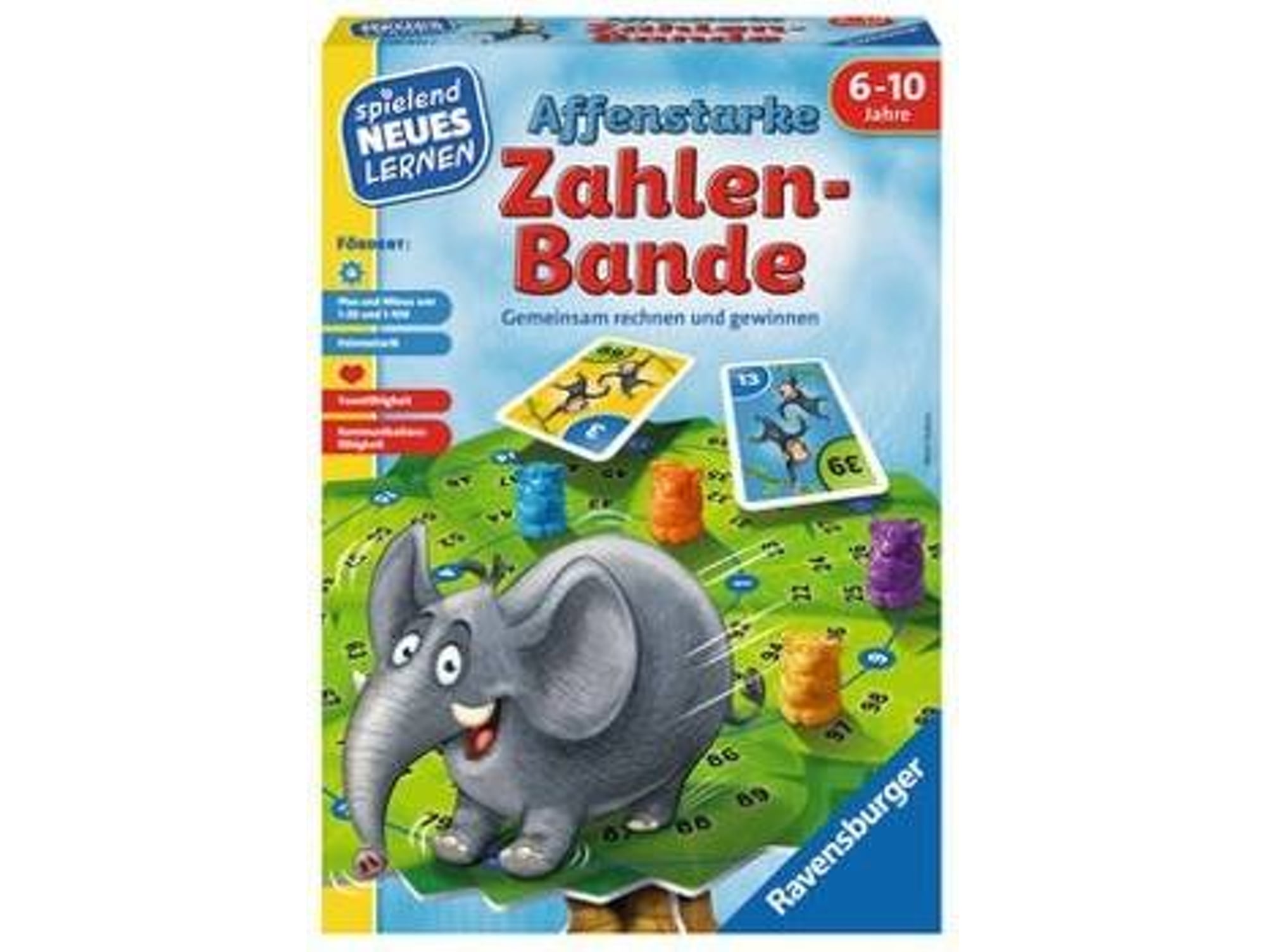 Juego de Mesa RAVENSBURGUER Affenstarke Zahlen-Bande (Edad Mínima: 6)