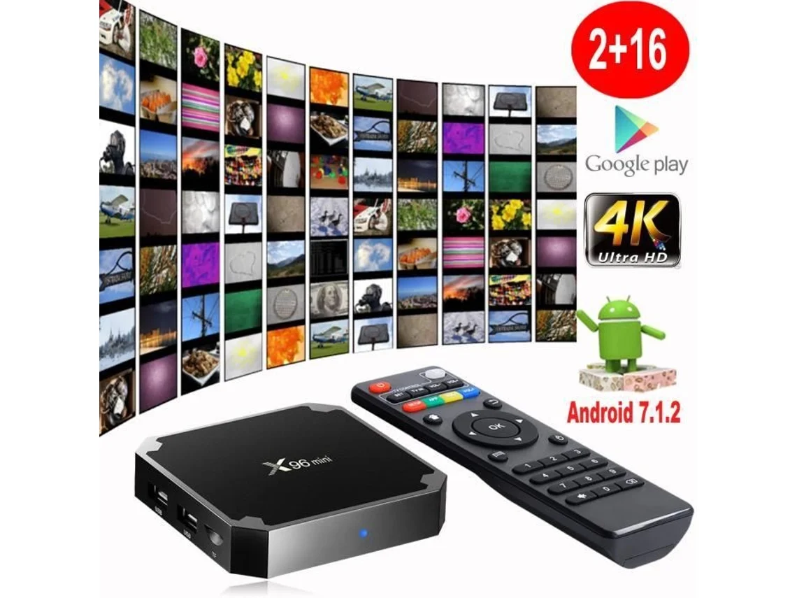 Tv Box Lcc® 2g 16g Android 9 Iptv Box Android Tv Mini Smart Tv Box, Interfaz Hdmi 4k Hd / 3d / 2.4 Ghz Wifi Reproductor Multimedia Le Coin Coquin