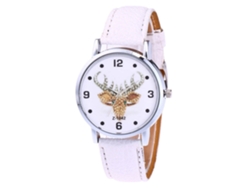 Reloj De Pareja De Cuarzo Con Correa De Cuero Pu Y Dial Redondo Zhoulianfa (blanco)