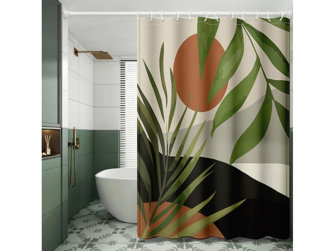 Cortinas de ducha textiles impermeables y antimoho, con anillas, poliéster, 180 cm x 200 cm