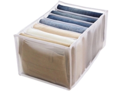 Caja de almacenamiento para ropa sucia con 7 compartimentos y compartimento para vaqueros 361712
