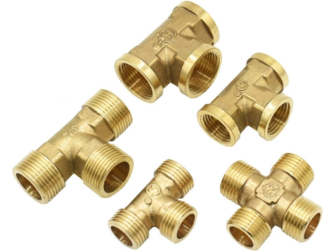 Adaptador Conector En T Roscado De Cobre Y Metal 1/2" Latón