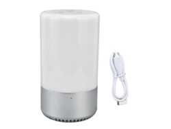 2026-lámpara De Noche Led Inteligente Con Toque Rgb, Altavoz Bluetooth Inalámbrico 2.4ghz, Color Plata
