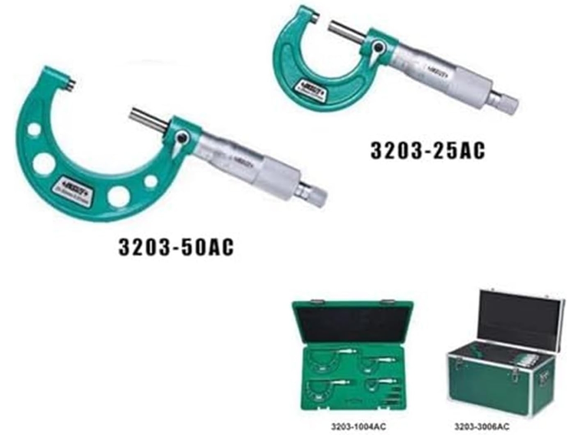 Juego De Micrómetros Externos Insize De 0,01 Mm, Rangos De Medición De 25, 50, 75, 100 (25-50 Mm)