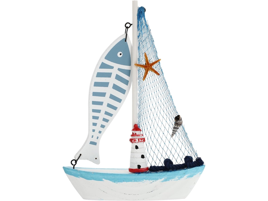 Maqueta Decorativa De Velero, De Inspiración Mediterránea, Diseño Original.