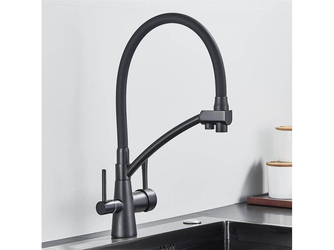 Grifo De Fregadero De Cocina Con Filtro De Agua Pura, Grifo Mezclador Y Doble Manija.