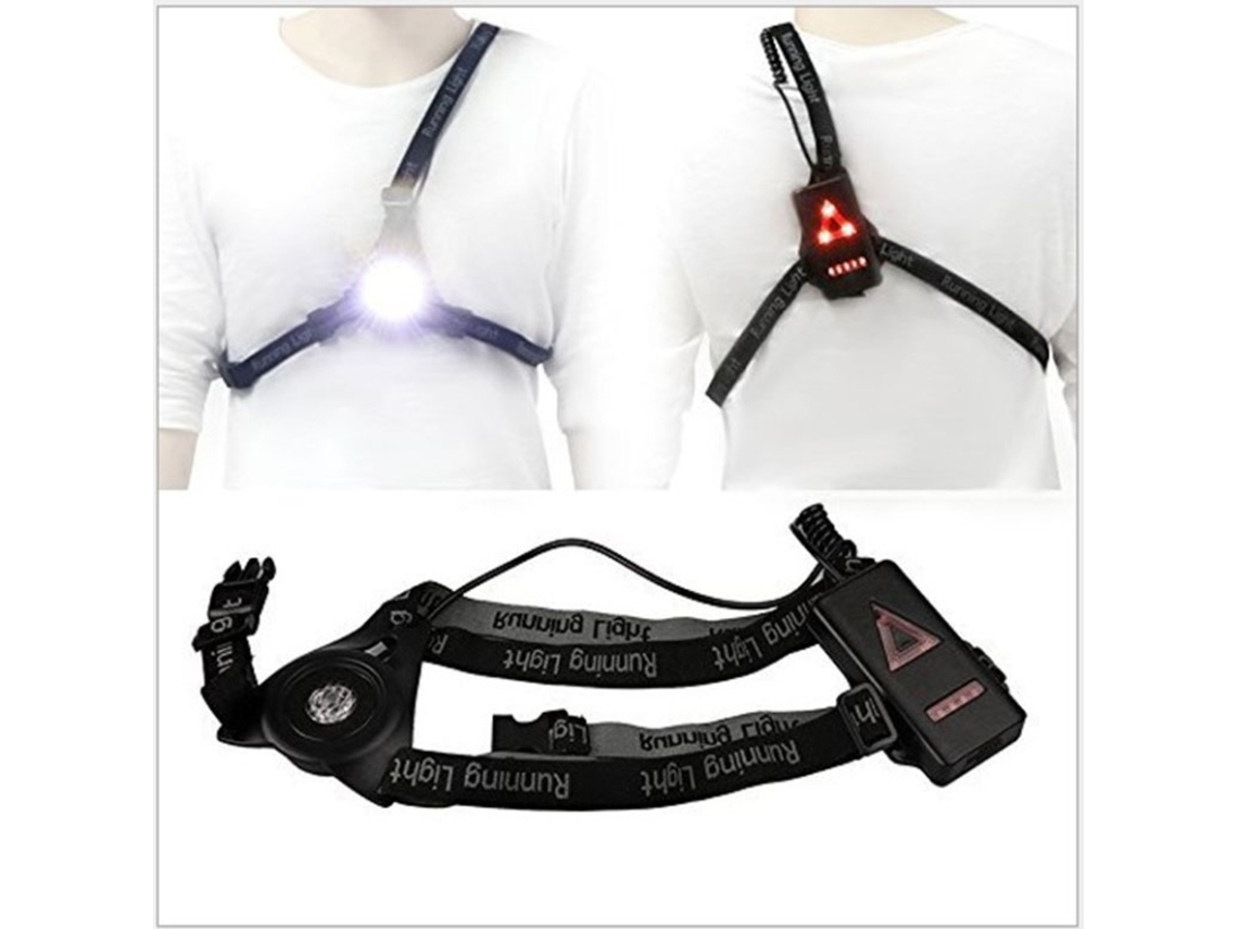 Luz nocturna LED con luz de advertencia y puerto de carga USB (negro)