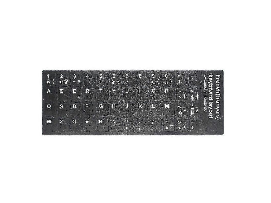 Adhesivo Universal Opaco Para Teclado Francés Con Letras Grandes Para Portátiles Y Notebooks.