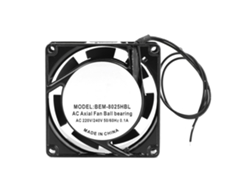 Ventilador silencioso de 80x80x25 mm con doble rodamiento y carcasa de acero bronce puro.