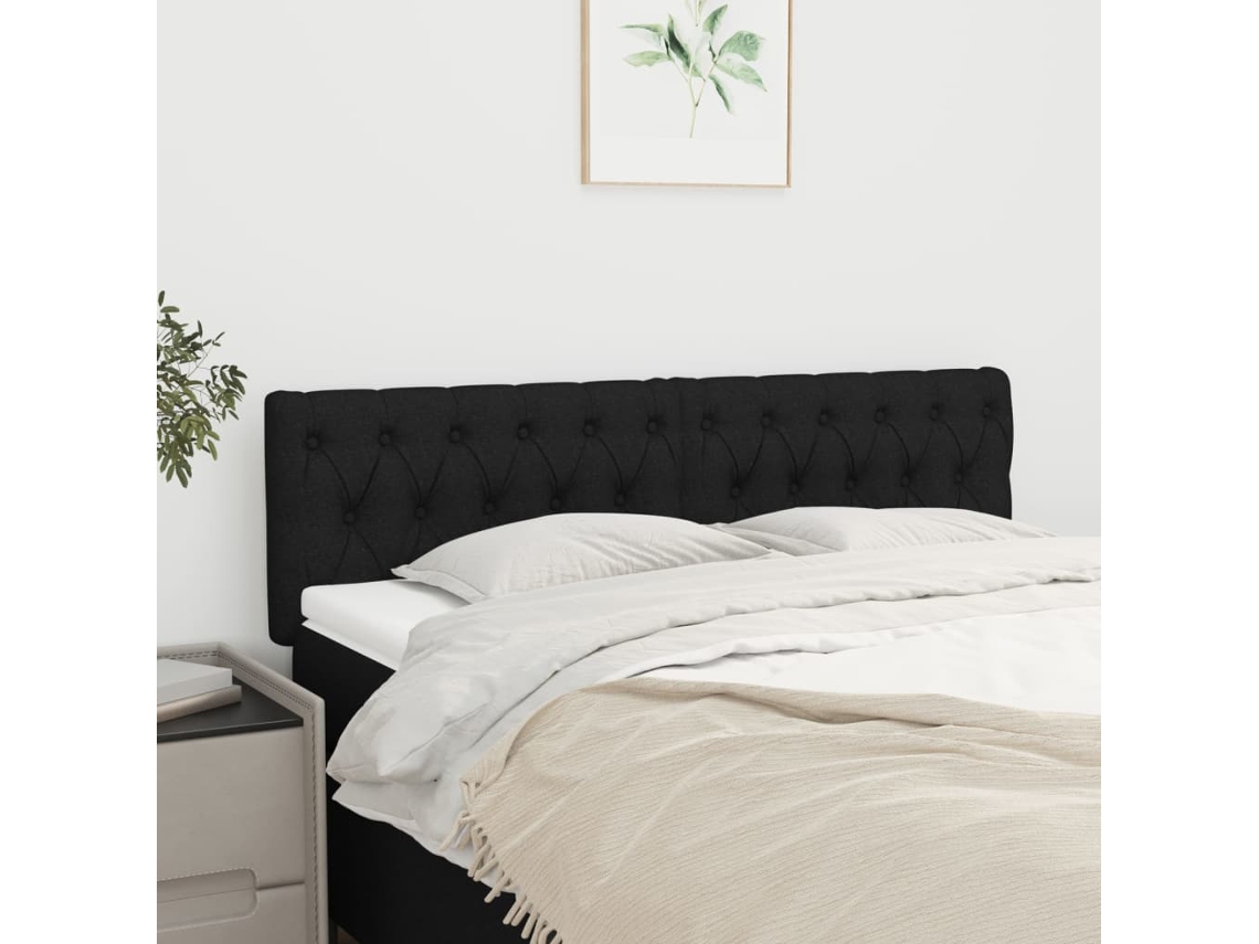 Cabeceros 2 Unidades Tela Negro 72x7x78/88 Cm