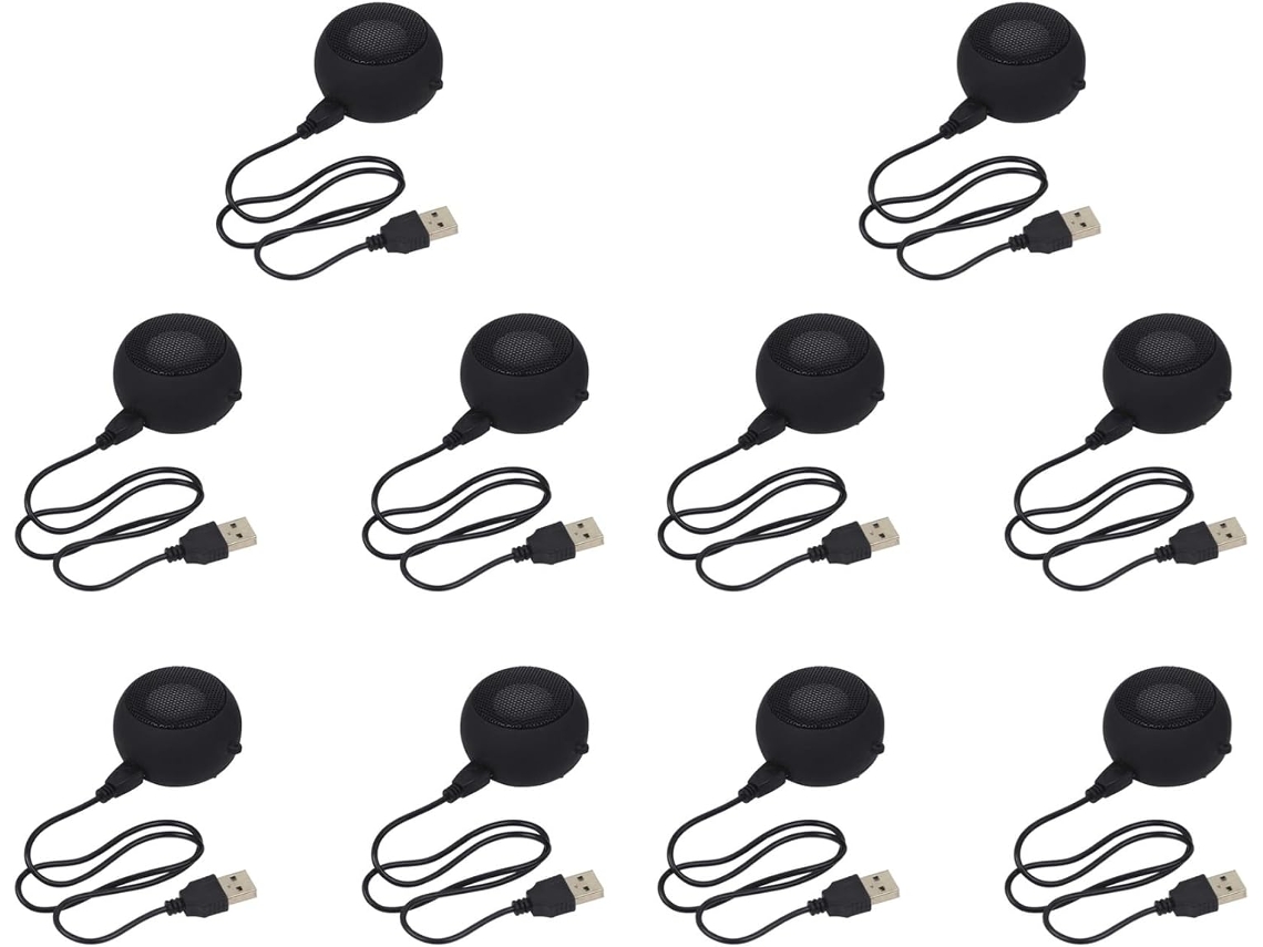10 Mini Altavoces Portátiles Recargables Para Viajes Con Entrada Auxiliar Y Conector Para Auriculares Con Cable De 3,5 Mm.