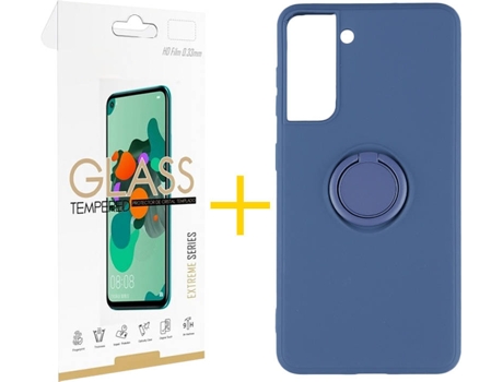 Carcasa + Protector de Pantalla para Samsung Galaxy S22 Plus 5G SKYHE Azul Oscuro