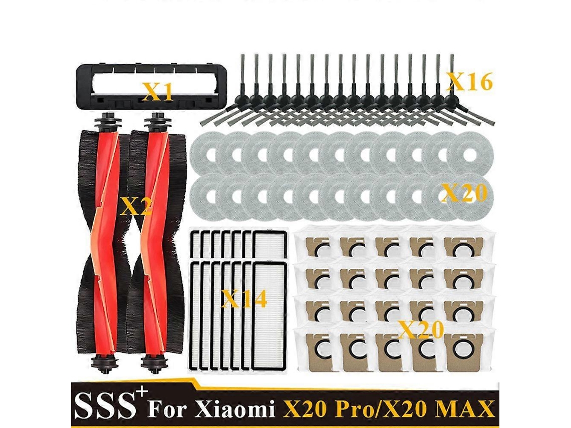 For Robot Vacuum X20 Max/x20 Pro/d109gl/d102gl Accessories Main Roller Side Brush Hepa Filter Dust