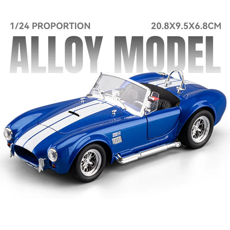 (azul) Coche De Juguete A Escala 1:24 De Aleación, Fabricado En Fundición A Presión Con Efectos De Luz Y Sonido.
