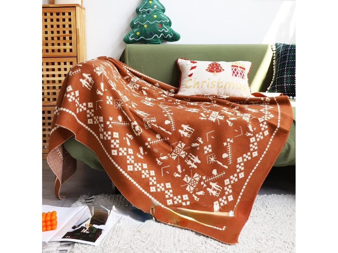 Lujosa, Decorativa, Mullida, Cálida Y Cómoda Manta Navideña De Forro Polar, 130*170 Cm.