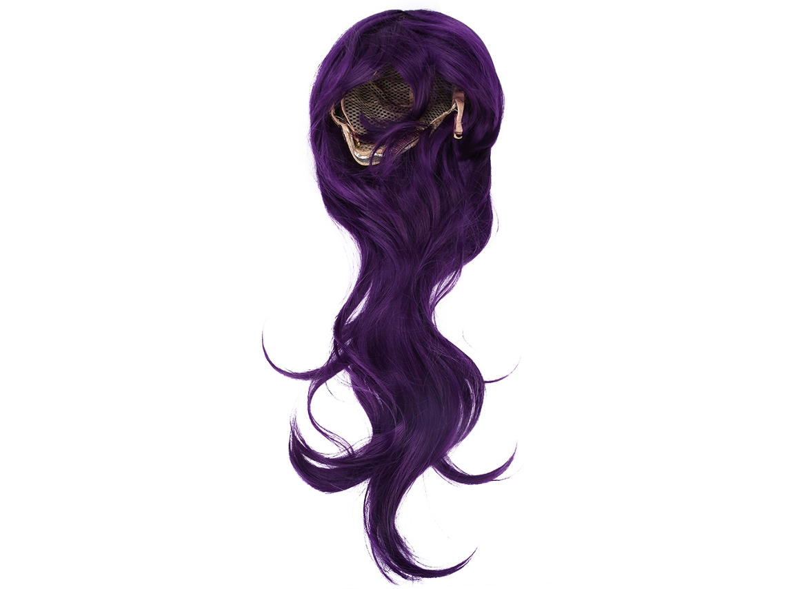 Peluca De Pelo Sintético Largo Rizado Morado 70cm Para Mujer Fiesta Cosplay Diario