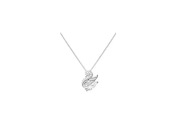 Collar Cisne Pequeño (oro Blanco) De Plata De Ley S925: Una Pieza Sofisticada Y Elegante Que Combina Con Todo.