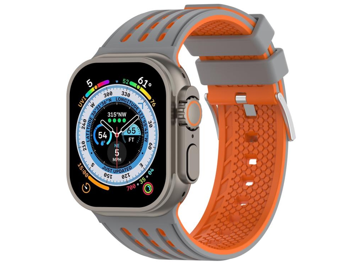 Correa para Apple Watch de 46/49/45/44 mm - Silicona bicolor transpirable con orificios verticales