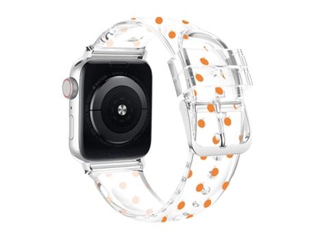 Correa Apple Watch 41mm / 40mm y 38mm Suave Transparente Motivo Naranja AVIZAR