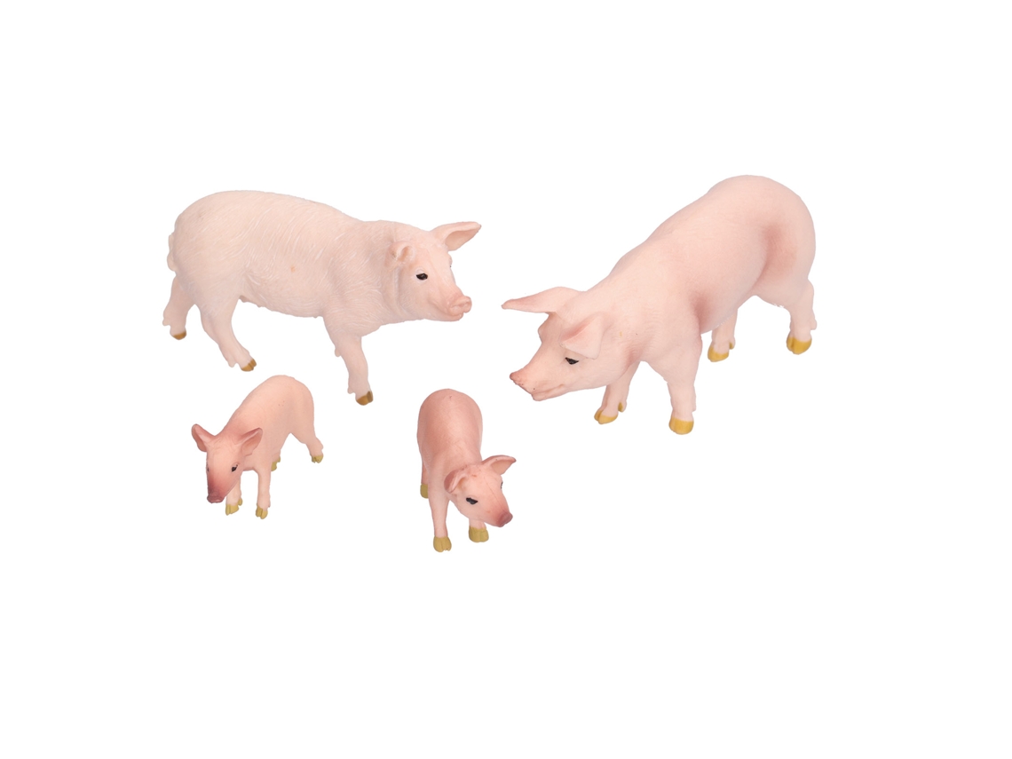 Ats-set De Figuras De Cerdos De Granja Simuladas, Juguetes Educativos Para Preescolar, Aprendizaje Cognitivo, 4 Piezas