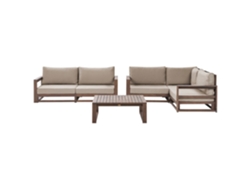 Juego de Jardín 4 Plazas BELIANI Timor II (Marrón - Madera - 167 x 184 x 72 cm)