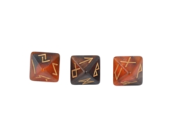 Ats-3pcs Dados Rúnicos De 8 Caras Set De Dados Poliédricos Para Adivinación Astrología Aprendizaje Adultos Negro Oro