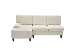 Sofá 3 Plazas 194x118x81 Cm - Lateral, Cama, Lino, Sala Y Dormitorio - Beige