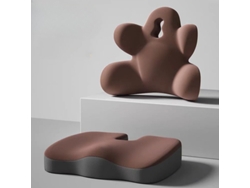 Almohada Ergonómica De Apoyo Lumbar Con Cojín De Espuma Viscoelástica, Marrón Gertiz