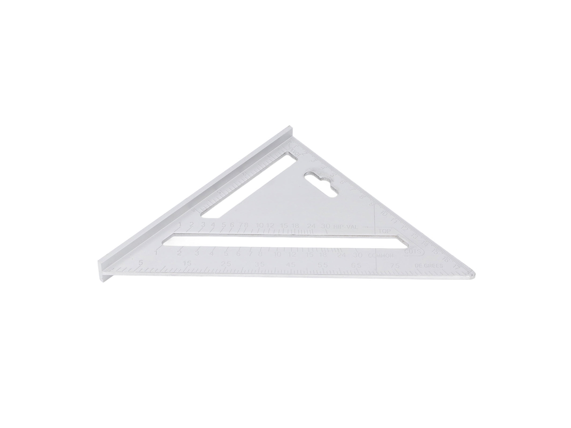 Régua Triangular 7 Polegadas Alumínio Aço Matte Preto Para Projetos De Carpintaria Métrico