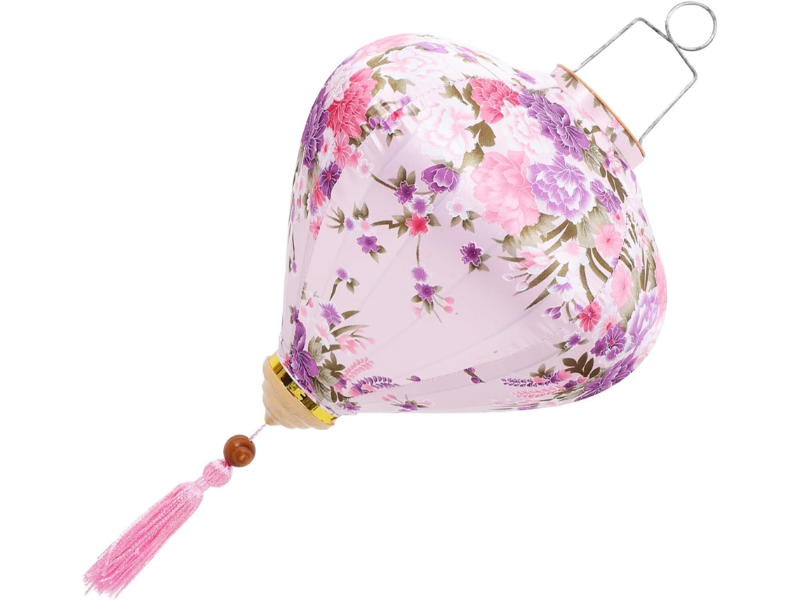 Farol Colgante De Tela Floral De 39 Cm (15,35 Pulgadas) Para Bodas Y Decoración De Festivales Al Aire Libre.