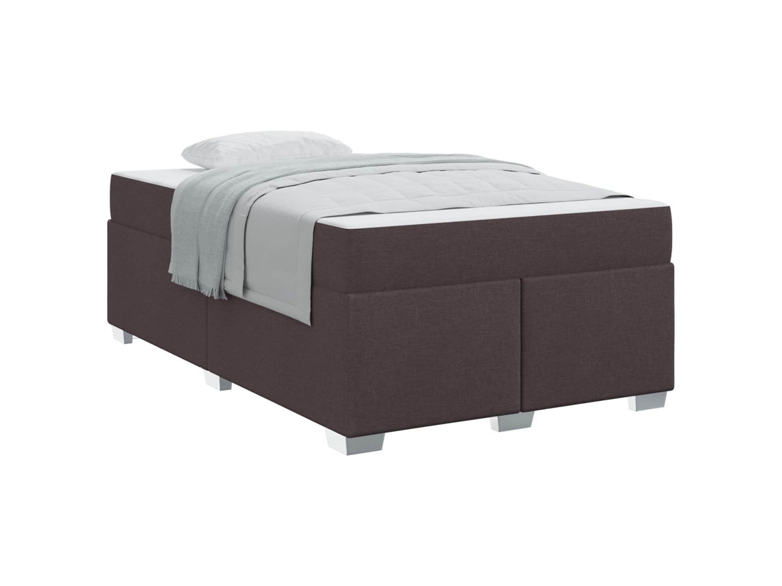 Maison Exclusive - Estructura De Cama Con Colchón Marrón Oscuro 120 X 200 Cm Tela