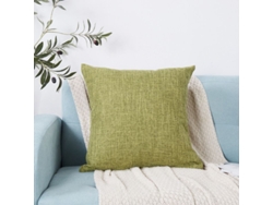 2026-40916-funda De Almohada Decorativa De Lino Texturado Set De 2 Para Sofá, Sala, 16x16 Pulgadas, Verde Hierba