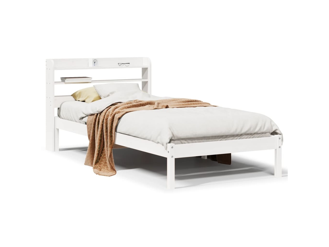 Maison Exclusive - Estructura De Cama Sin Colchón Madera De Pino Blanca 90x200 Cm
