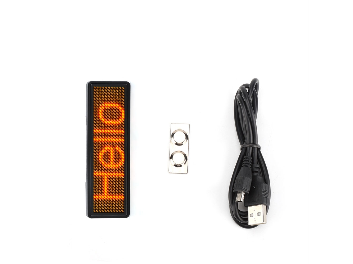 Etiqueta De Identificación Led Digital Recargable, Multilingüe Y Programable - Naranja