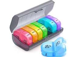 Organizador Semanal De Medicamentos Con 7 Cajas Desmontables, Gran Capacidad Para Almacenar Medicamentos, Vitaminas Y Omega-3.