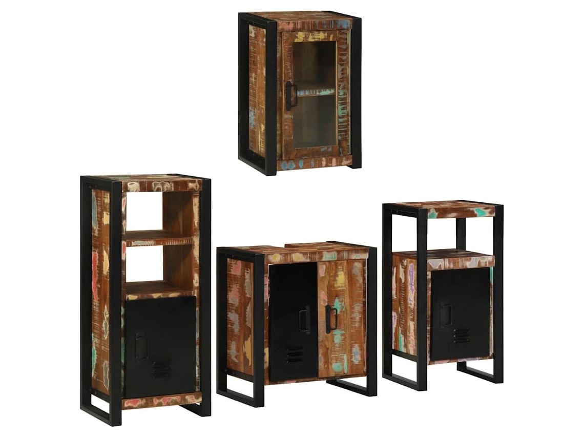 Conjunto de muebles de baño de 4 piezas con estante y puerta MAISON EXCLUSIVE