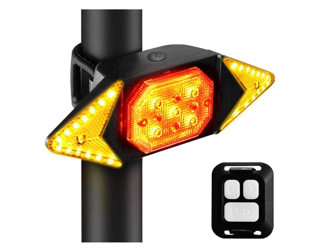Luz de bicicleta 5 modos USB recargable impermeable LED luz de advertencia trasera YIZHOOD DES1378 (negro)
