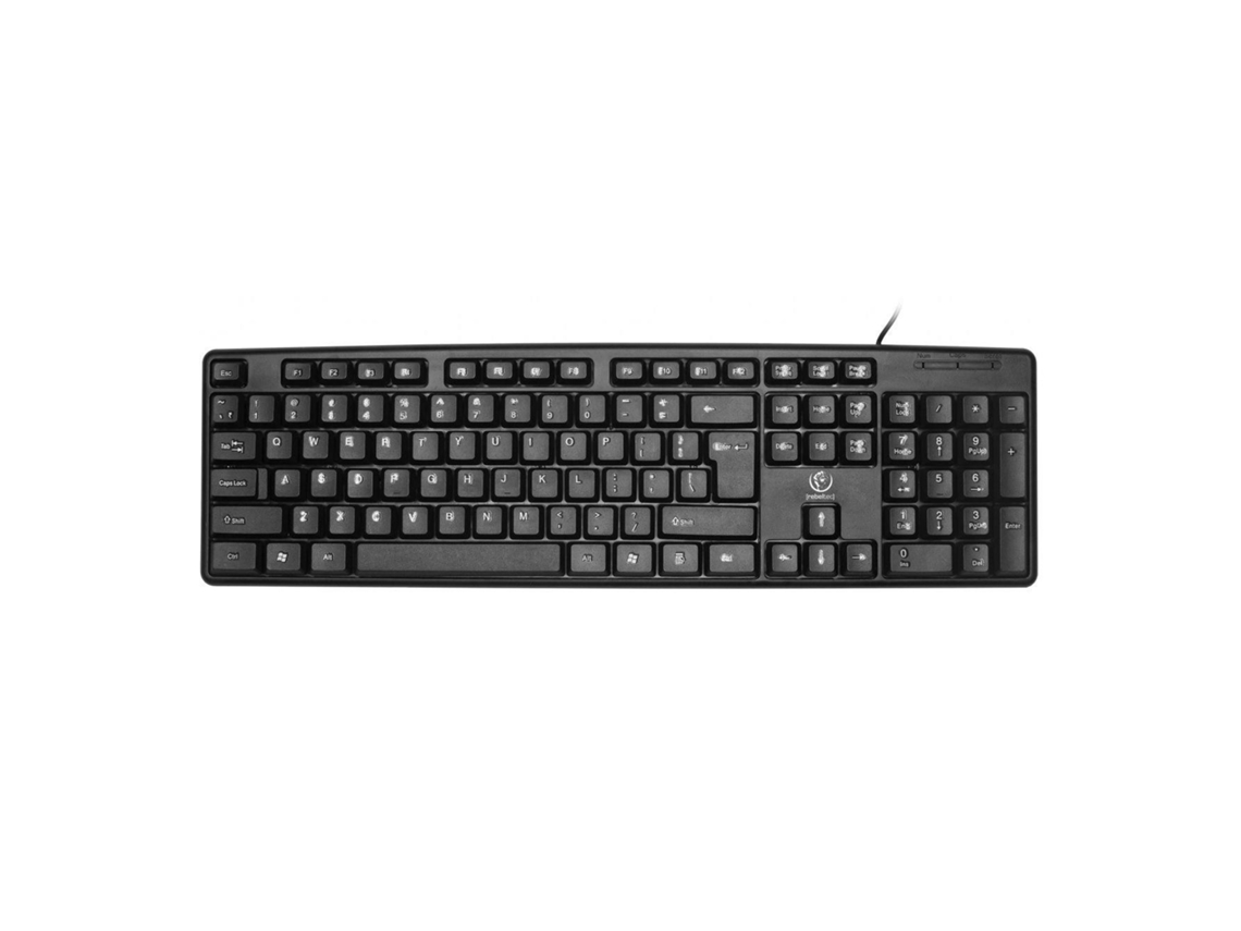 Teclado con cable REBELTEC Uno para PC/portátil USB negro cómodo