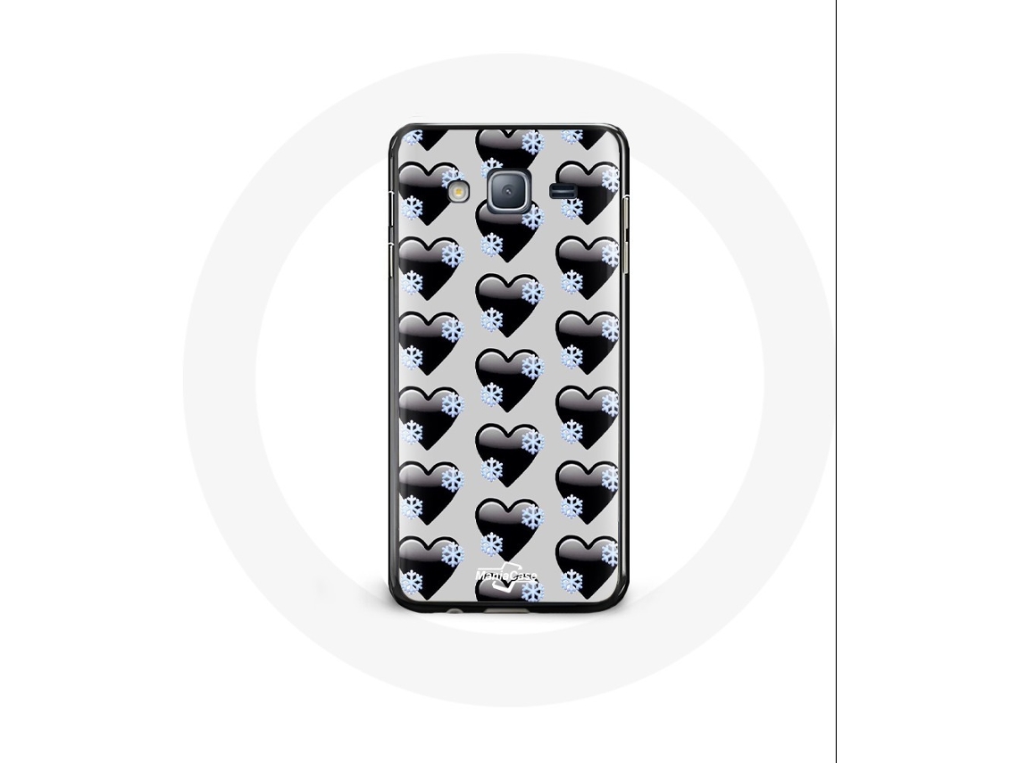 Funda para Samsung Galaxy J3 2016 Fundo de Corações Preto