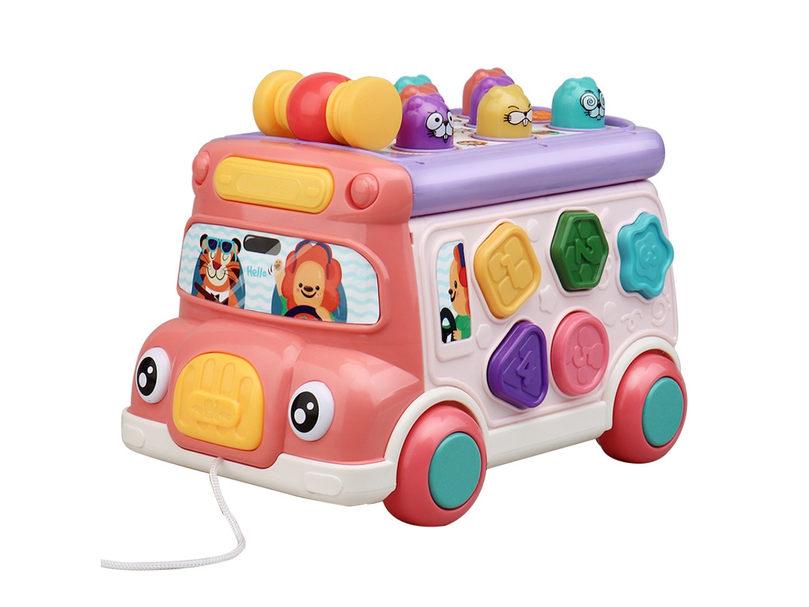 Autobús Musical De Actividades (rosa) Para Bebé Con Sonido, Luz Y Clasificador De Formas