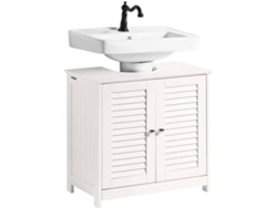 Mueble para Debajo del Lavabo 2 Estante y 2 Puertas SOBUY (Blanco -57x35x58 cm)