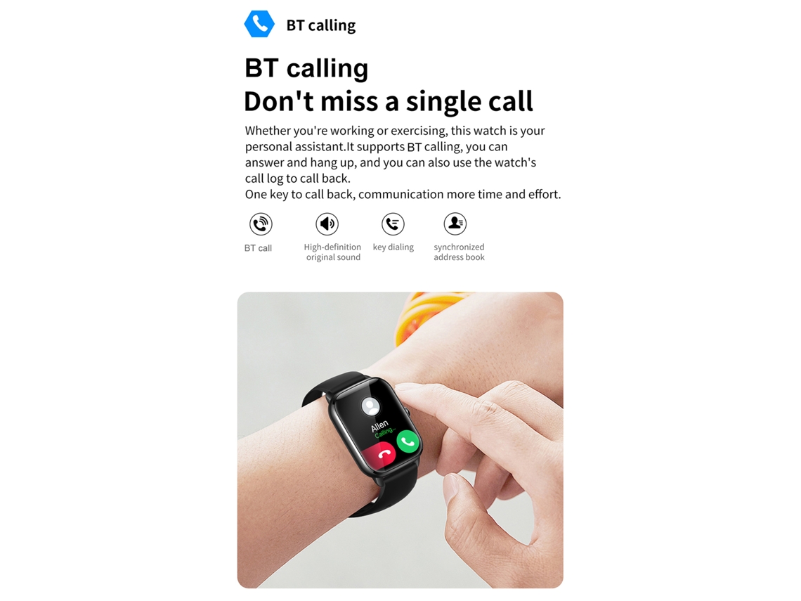 Pulsera Inteligente (pantalla Táctil Completa Tft De 1,92 Pulgadas, Resistente Al Agua Ip67)