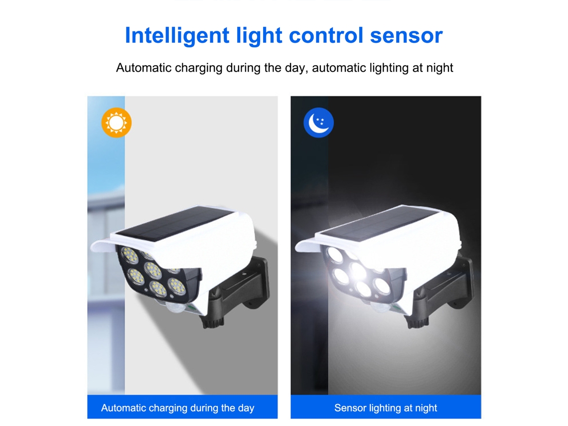 Bj-luz Solar Exterior Simulação Câmera Falsa Antirrobo Lâmpada Parede Led Segurança Jardim Fácil Instalação