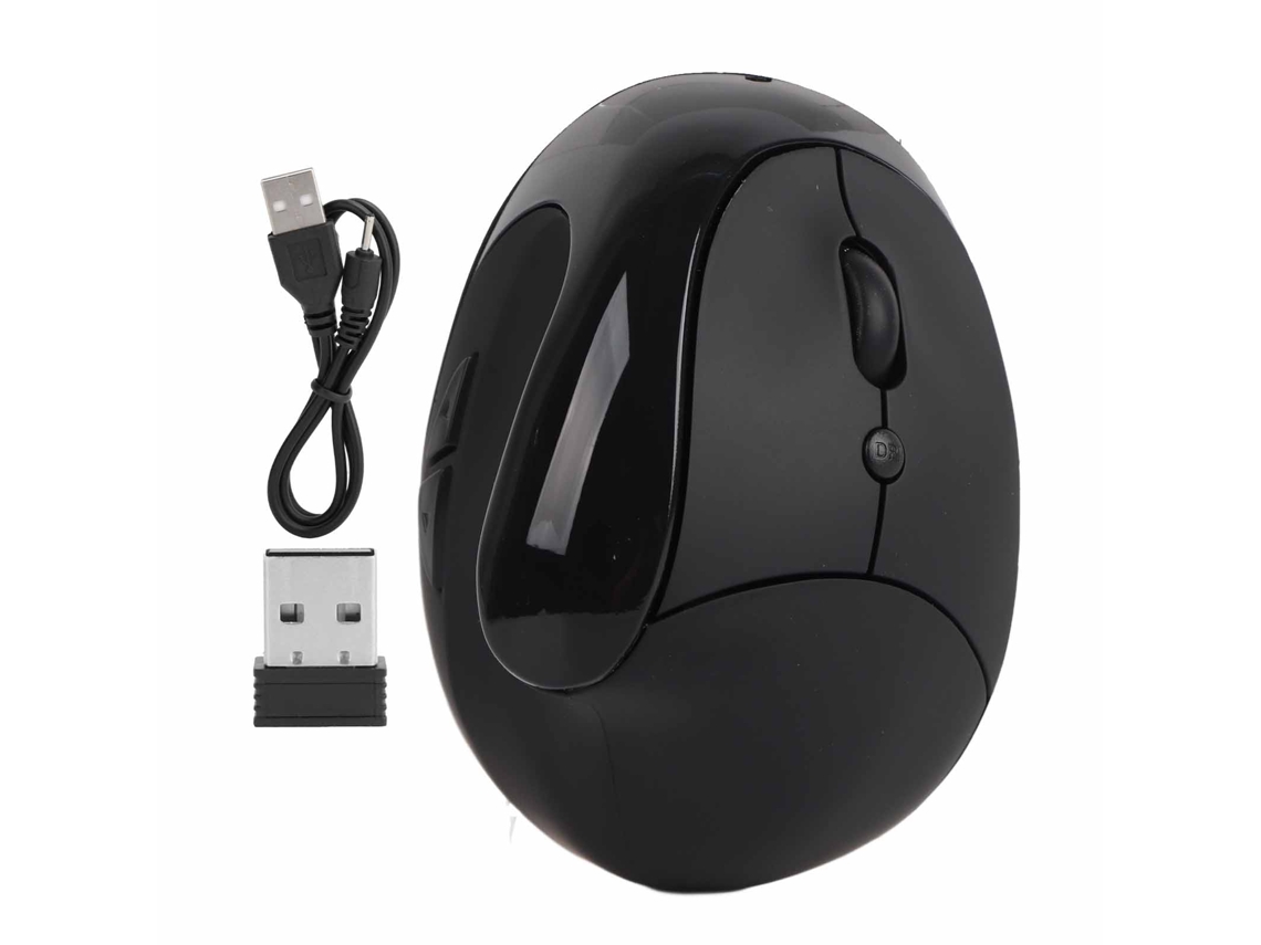 Ratón Vertical Óptico Inalámbrico Ergonómico Para Usuarios Diestros, 3 Niveles De Dpi, Para Juegos/oficina, Color Negro.
