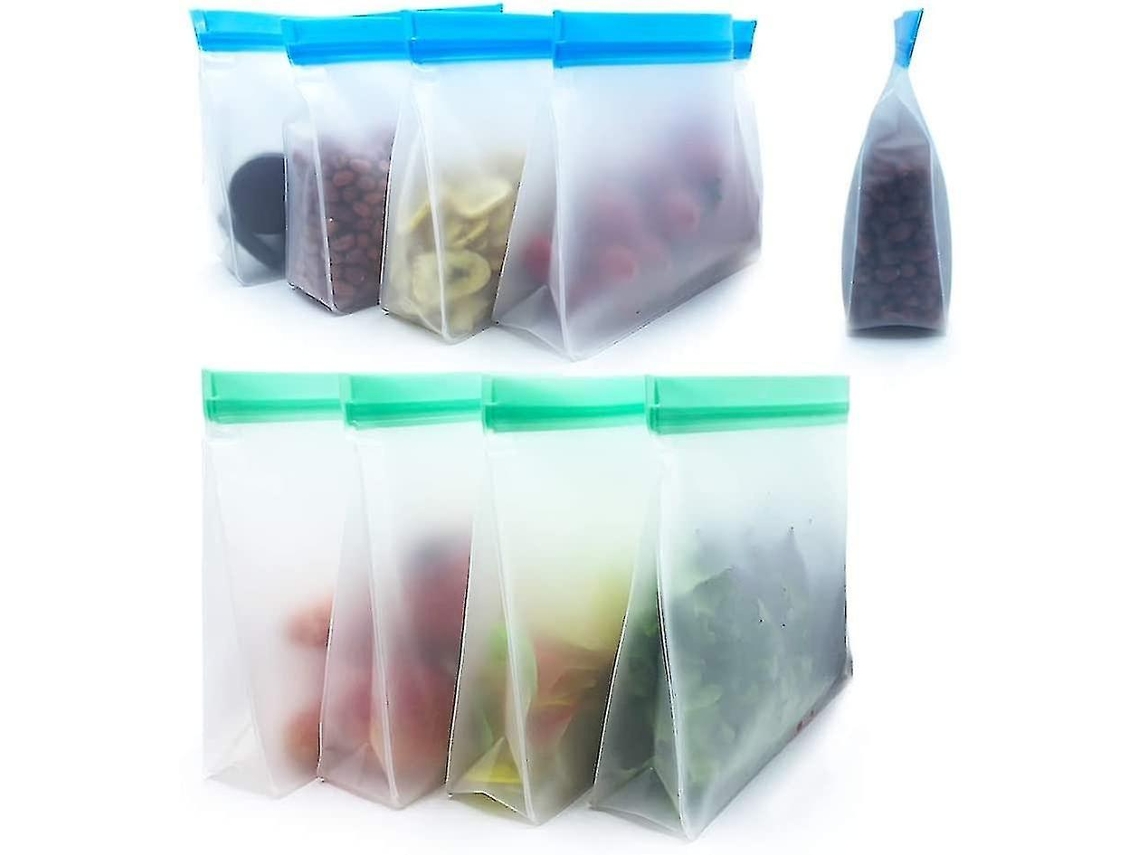 8 Bolsas De Almacenamiento Reutilizables 4 Galón Y 4 Para Sándwiches Snacks Niños