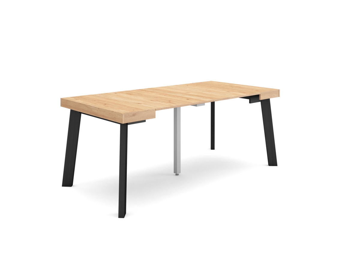 Mesa Consola extensible 180 Para 8 comensales Patas de madera Roble