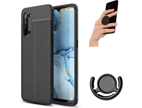 Carcasa, Soporte y Popsocket Oppo Find X2 LITE Rugged Leather Negro