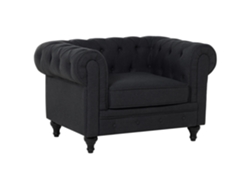 Sillón BELIANI Chesterfield de Poliéster Gris 110x75x70