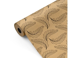 Rollo Papel Regalo Kraft Plumas 62cm X 80m Bobina Resistente Regalos Decoración Eventos - Fp Fiesta Paper